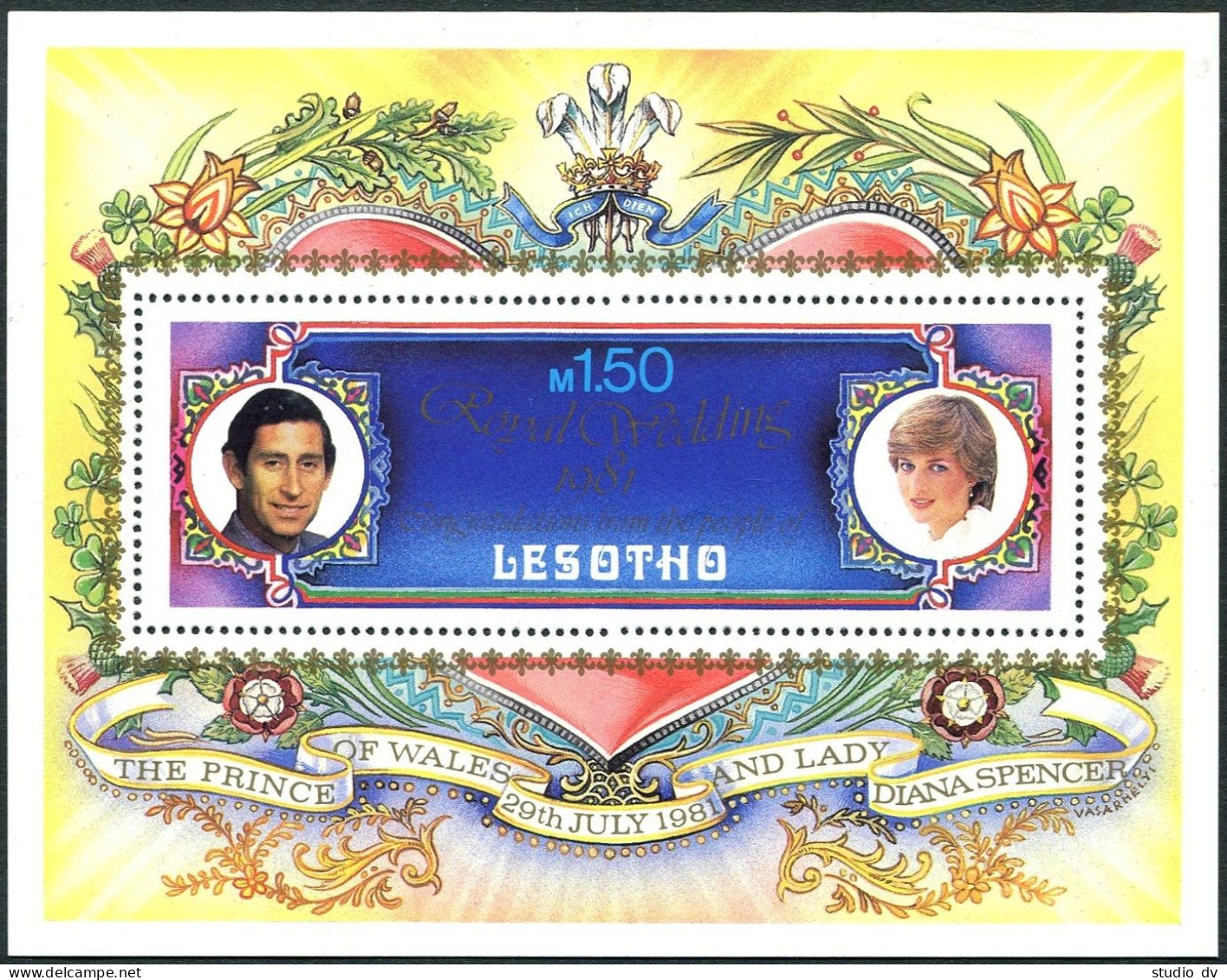 Lesotho 335-337 Gutter,337a Sheet, MNH. Royal Wedding 1981.Prince Charles,Diana. - Lesotho (1966-...)
