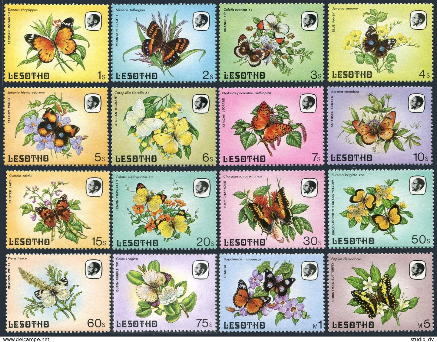 Lesotho 421-436, MNH. Michel 442-457. Butterflies And Flowers, 1984. - Lesotho (1966-...)