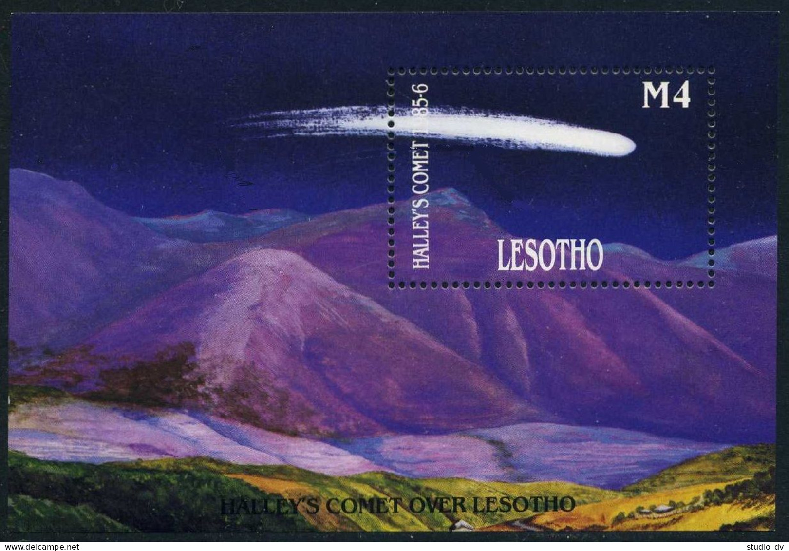 Lesotho 526-529,530,MNH.Michel 570-574 Bl.32. Halley's Comet,1986. - Lesotho (1966-...)