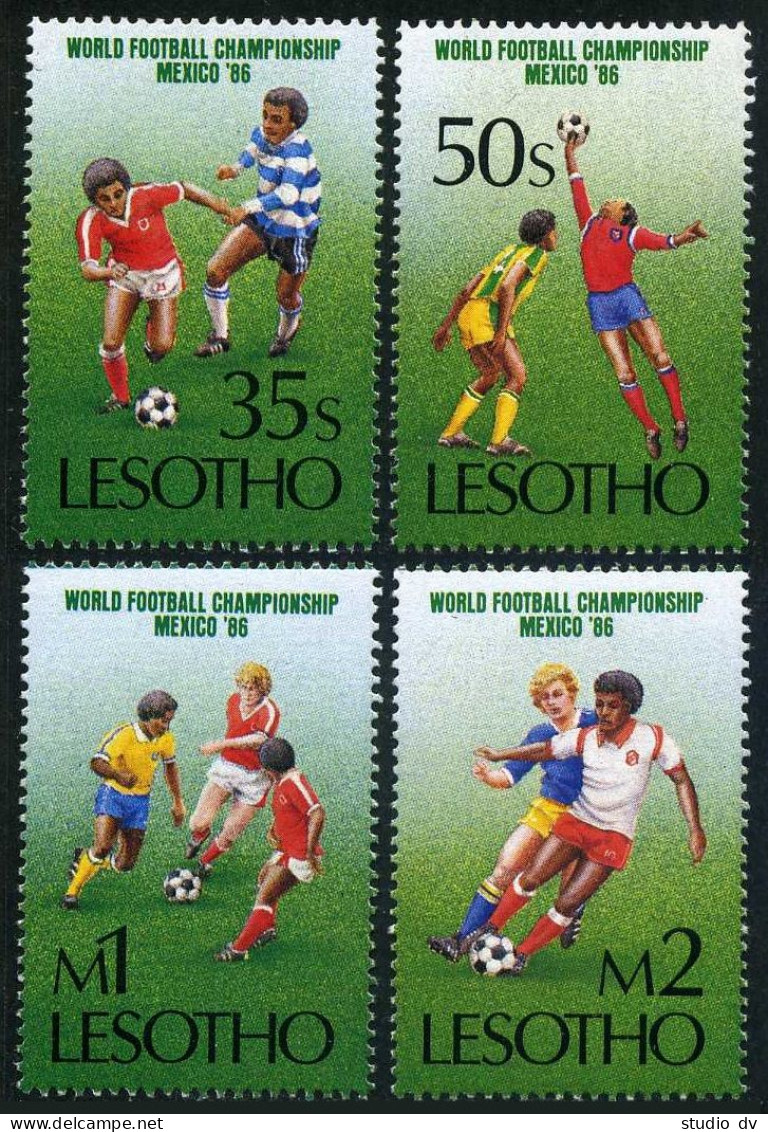 Lesotho 521-524,525,MNH.Michel 565-568,Bl.31. World Soccer Cap Mexico-1986. - Lesotho (1966-...)