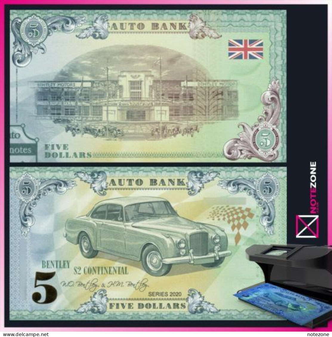 Auto Bank $5 Bentley S2 Continental Fantasy Test Note Private - Collections