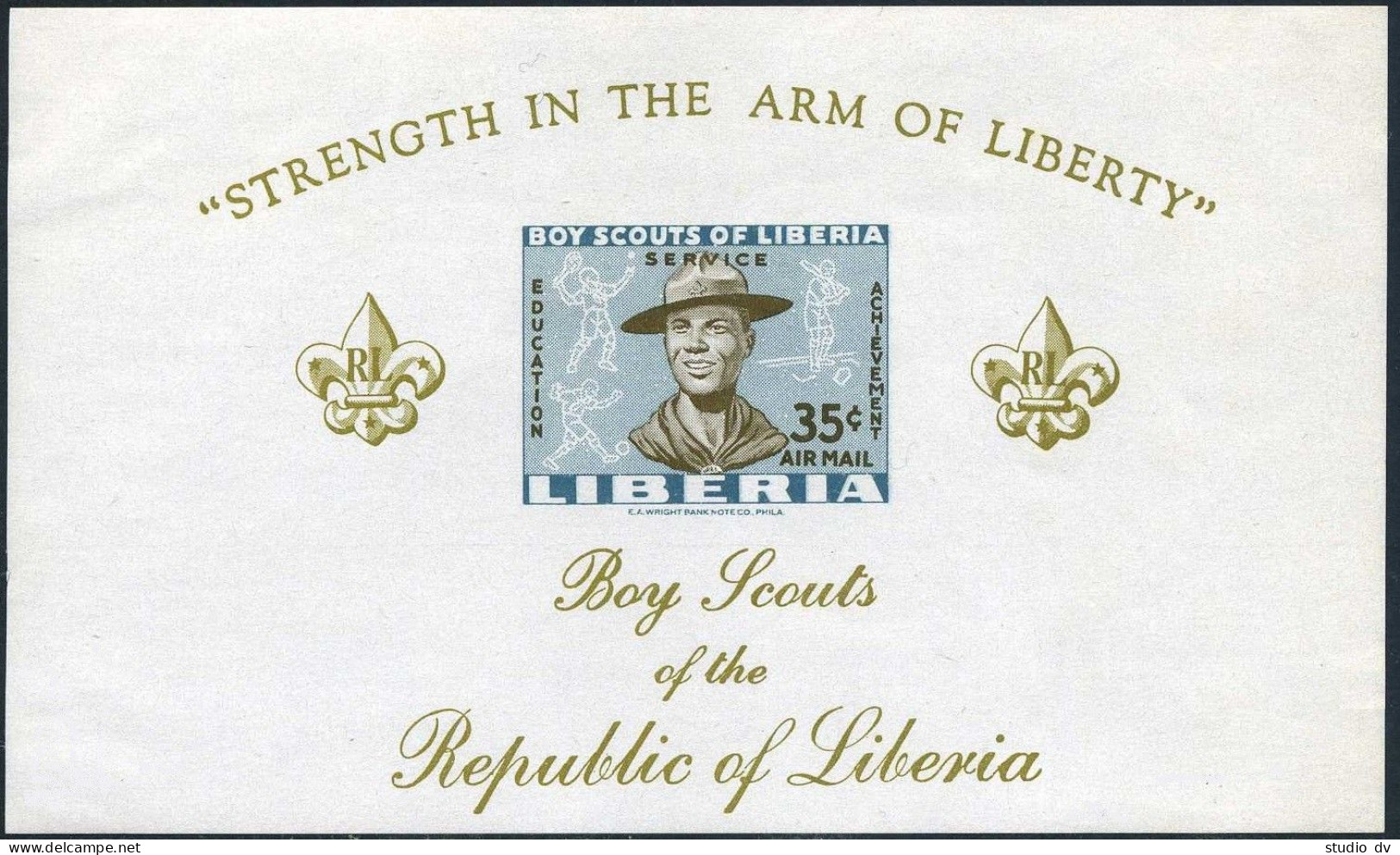 Liberia C136 Imperf, Hinged. Mi Bl.22B. Boy Scouts 1961, Tennis, Soccer,Baselall - Liberia