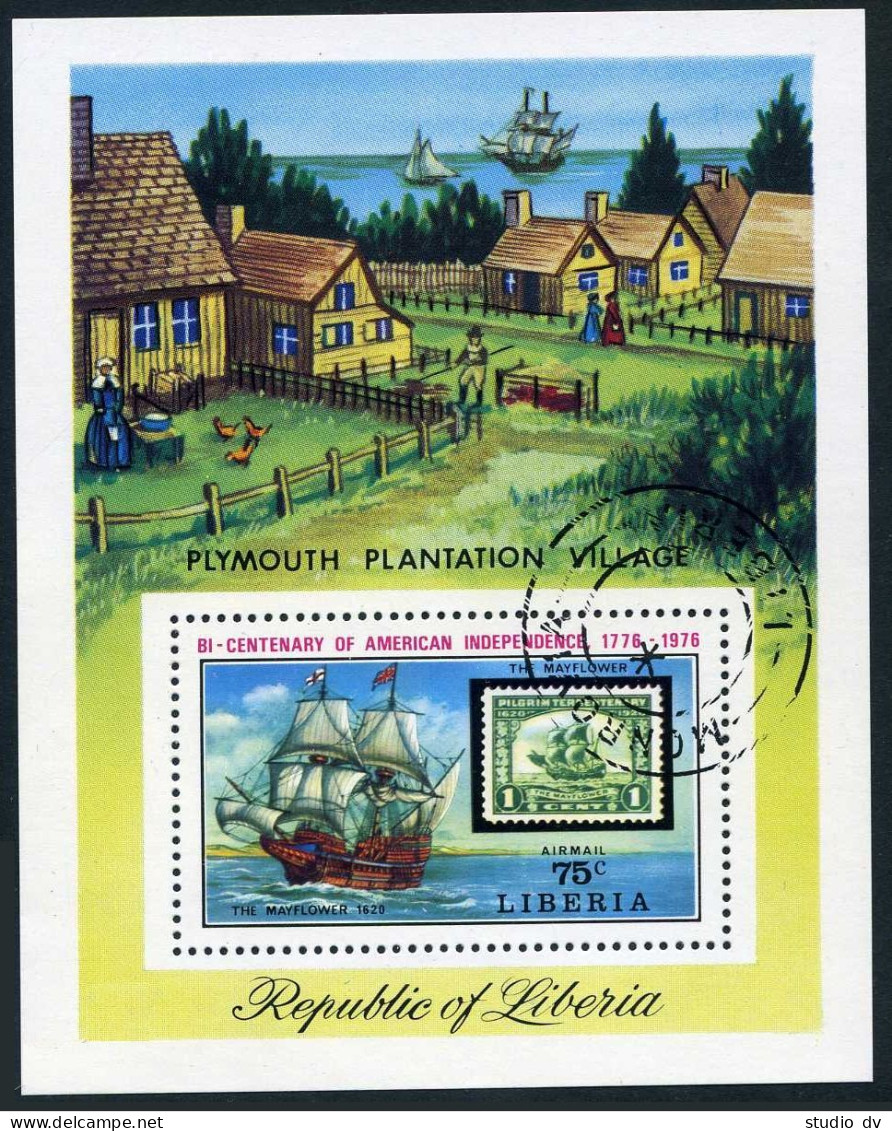 Liberia 703-708, C207, CTO. American Bicentennial, 1976. Columbus, Mayflower. - Liberia
