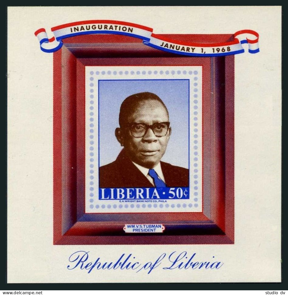 Liberia 477,MNH.Michel 698 Bl.43. President William Tubman,1968.  - Liberia