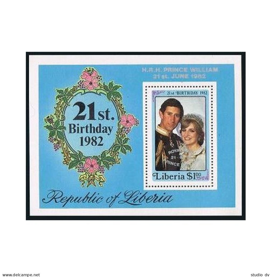 Liberia 962-964,965,MNH. Birth Of Prince William Of Wales,1982.Charles,Diana. - Liberia