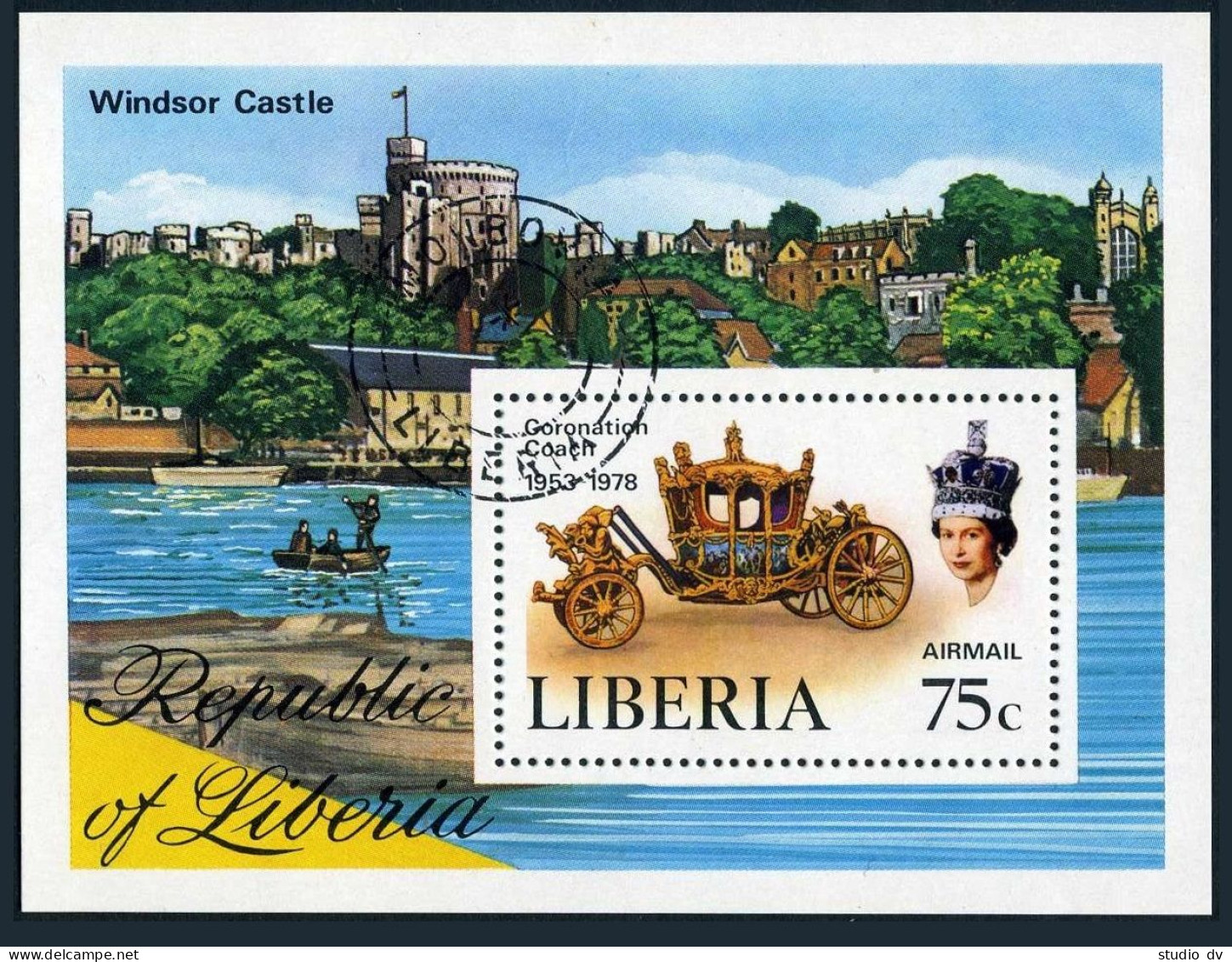 Liberia C221,CTO.Mi Bl.91A. Queen Elizabeth II Coronation 25th Ann.1978. - Liberia