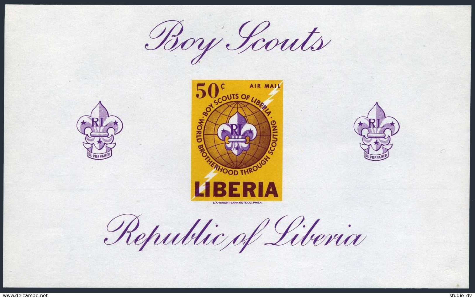 Liberia C165 Imperf,MNH.Michel Bl.32B. Boy Scouts 1965,Emblem. - Liberia