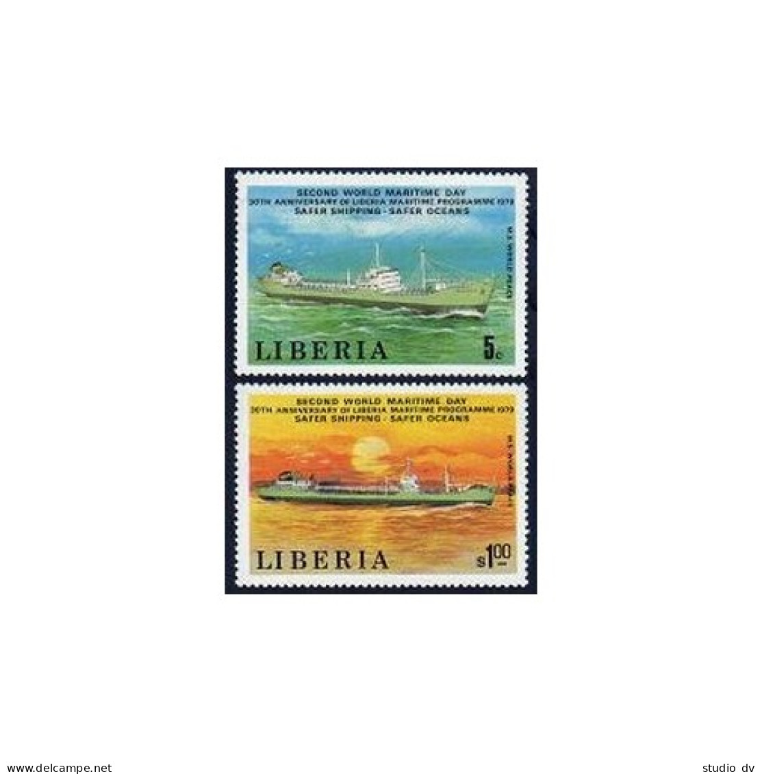 Liberia 851-852,MNH.Michel 1107-1108. World Maritime Day,1979. M.S.World Peace. - Liberia