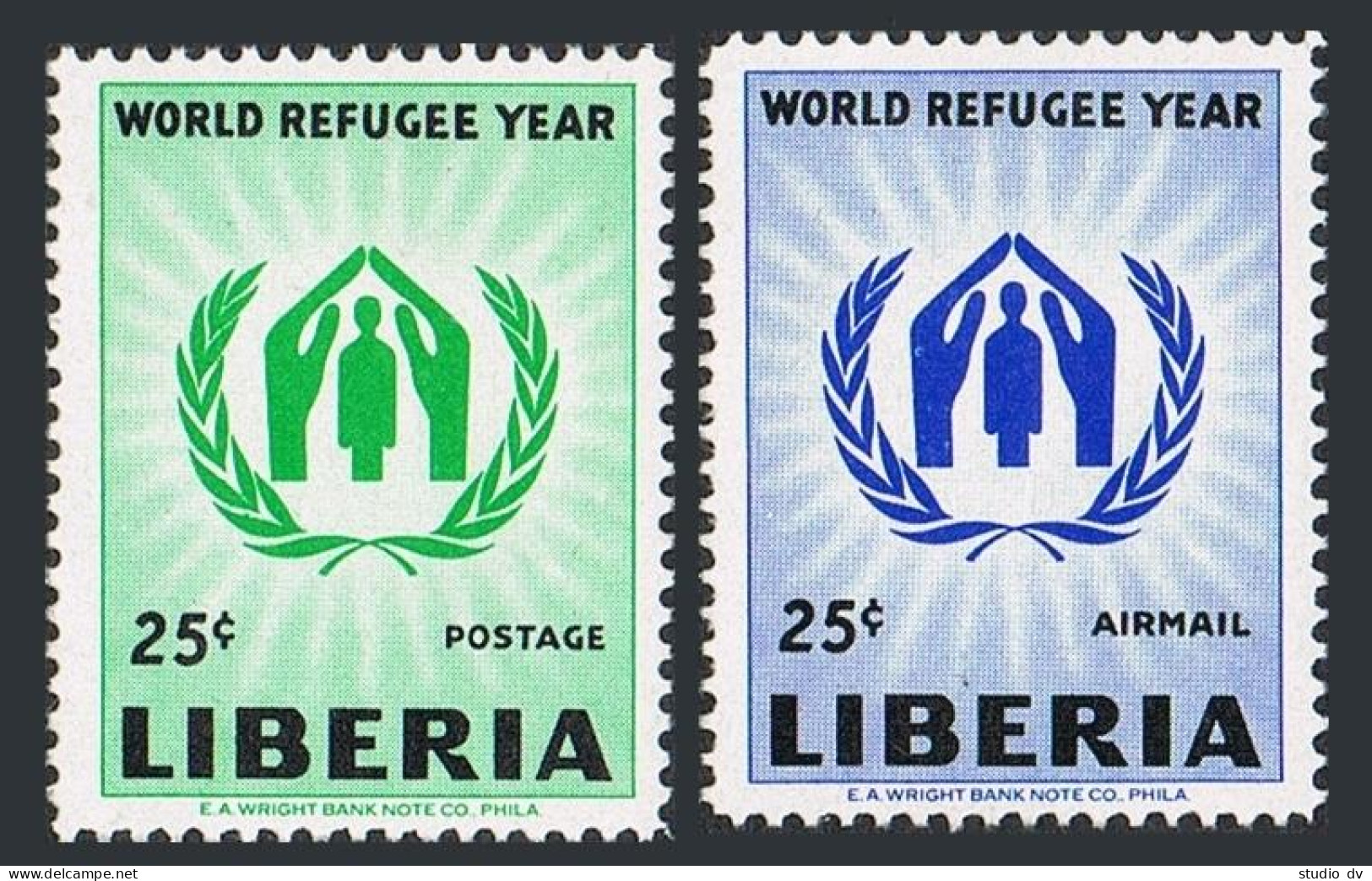 Liberia 388,C124, MNH. Michel 548-549. World Refugee Year WRY-1960. Emblem. - Liberia