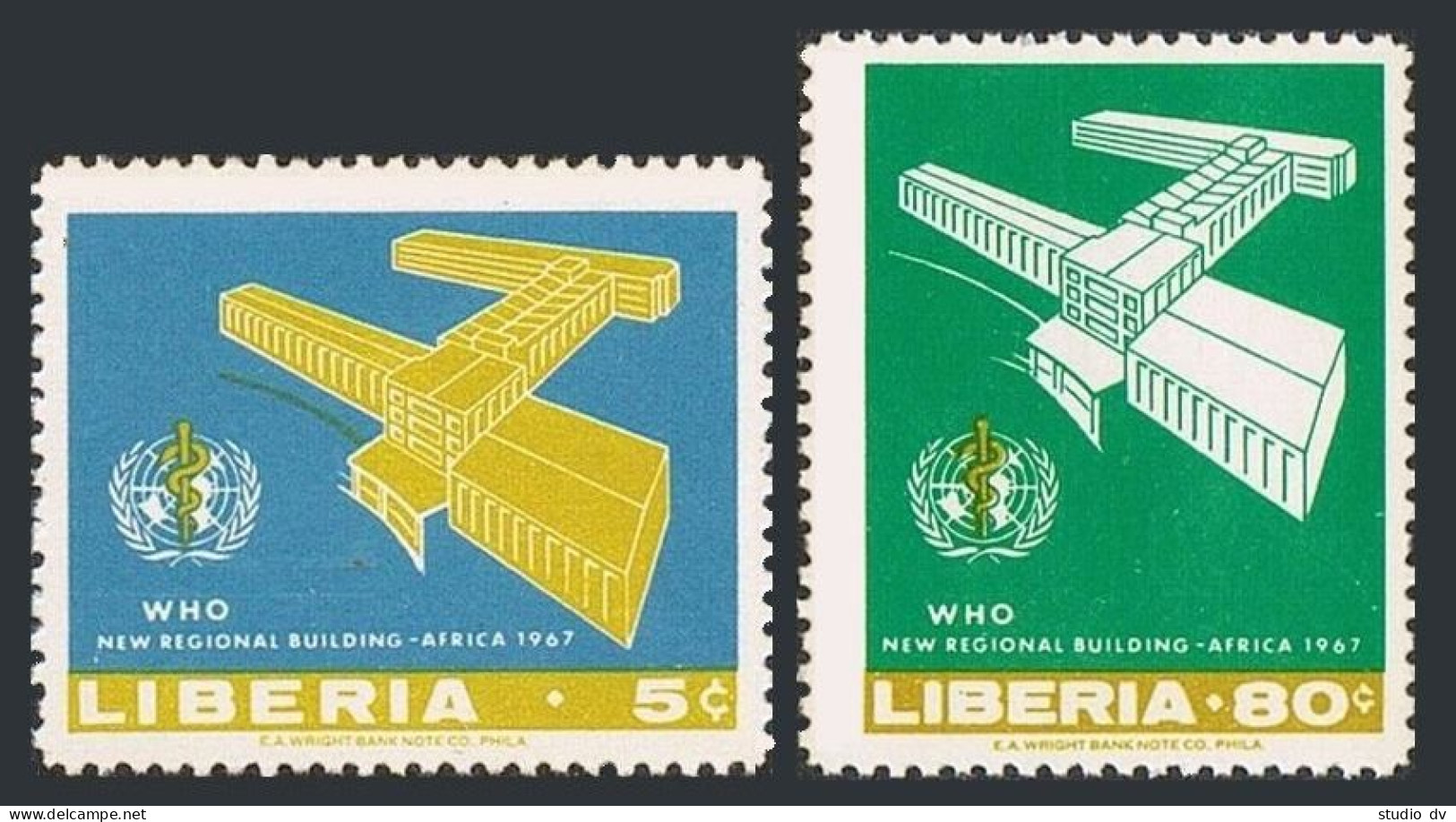 Liberia 464-465,MNH.Mi 684-685. WHO Regional Office For Africa,Brazzaville,1967. - Liberia