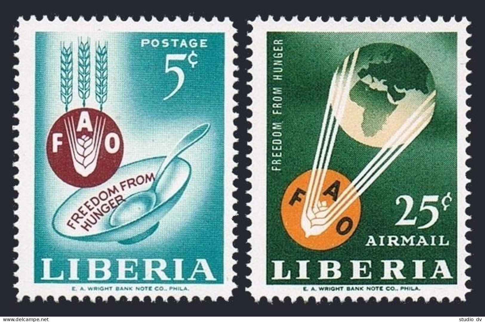 Liberia 407, C149, MNH. Michel 599-600. FAO, Freedom From Hunger Campaign, 1963. - Liberia