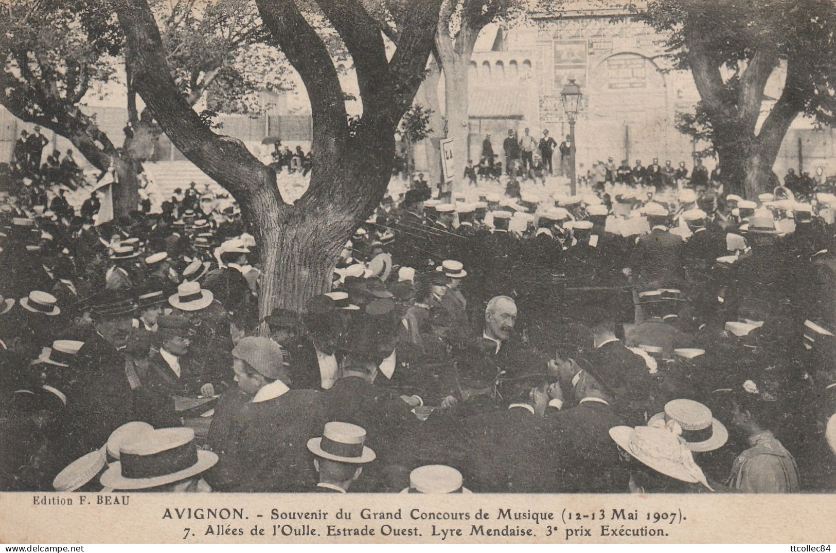 CPA-84-AVIGNON-Souvenir Du Grand Concours De Musique-1907-Allées De L'Oulle-Estrade Ouest - Avignon