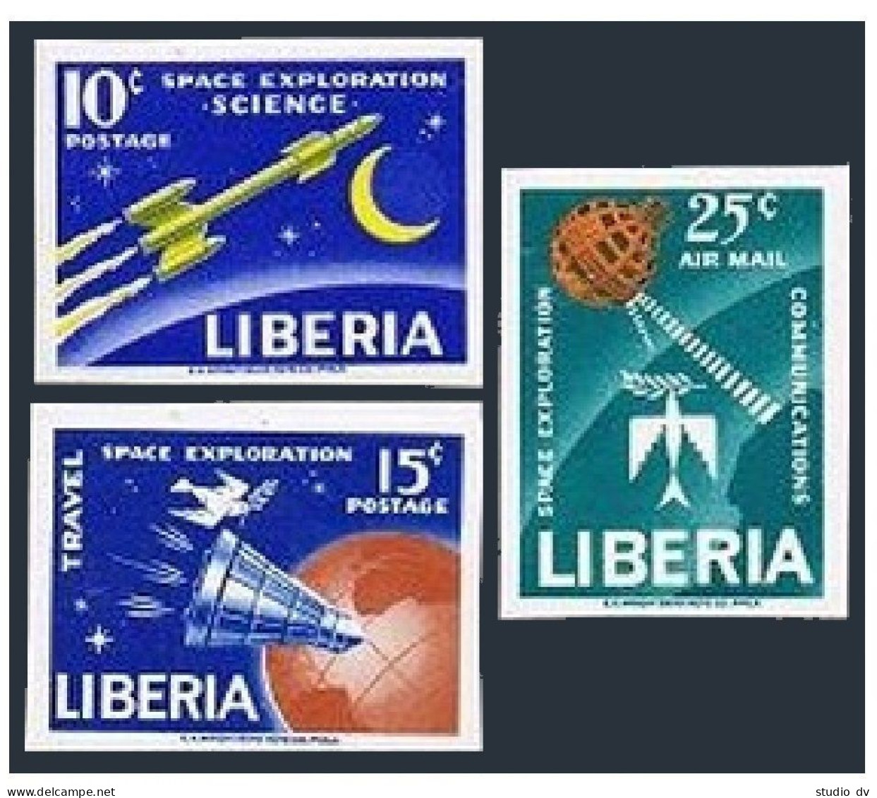 Liberia 408-409,C151 Imperf, MNH. Michel 602B-604B. Achievements In Space, 1963. - Liberia