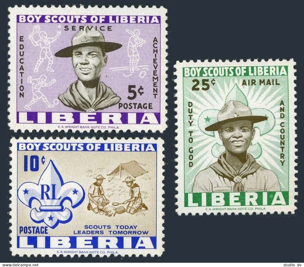 Liberia 399-400,C135,C136,MNH.Michel 573-575,Bl.22A. Scouts 1961.Tennis,Soccer, - Liberia