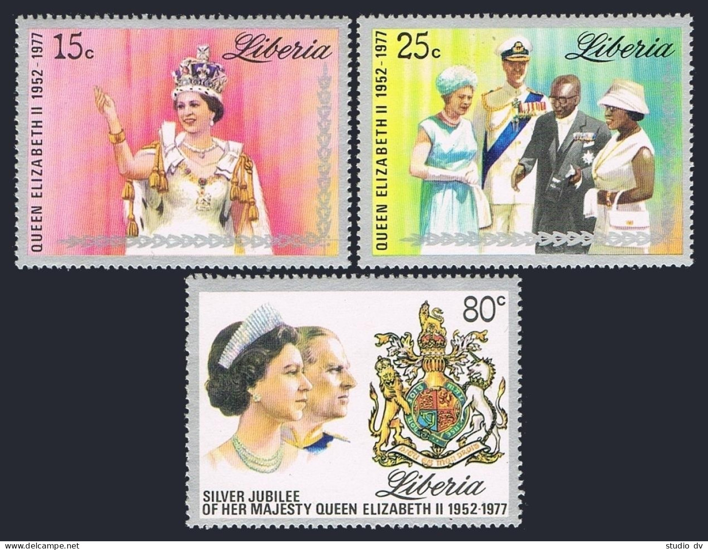 Liberia 788-790,C218,MNH.Michel 1038-1040,Bl.87. Reign Of Queen Elizabeth II-25. - Liberia