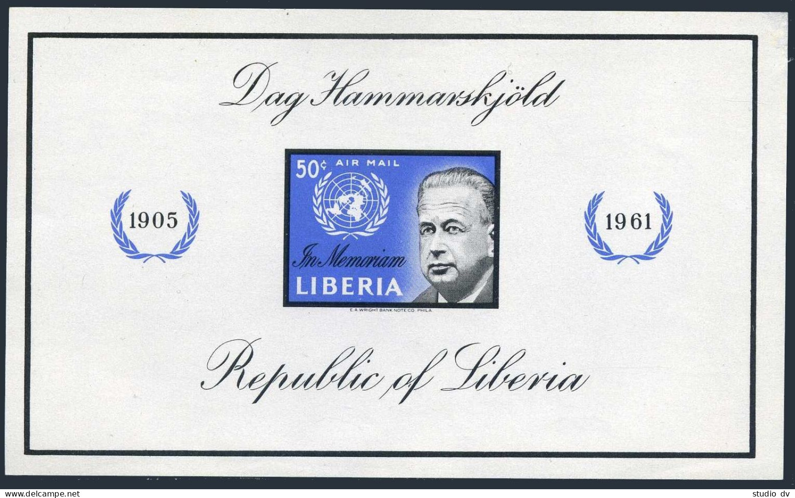 Liberia 401,C137-C138, MNH. Michel 578-579,580 Bl.23. UN.Dag Hammarskjold, 1962. - Liberia