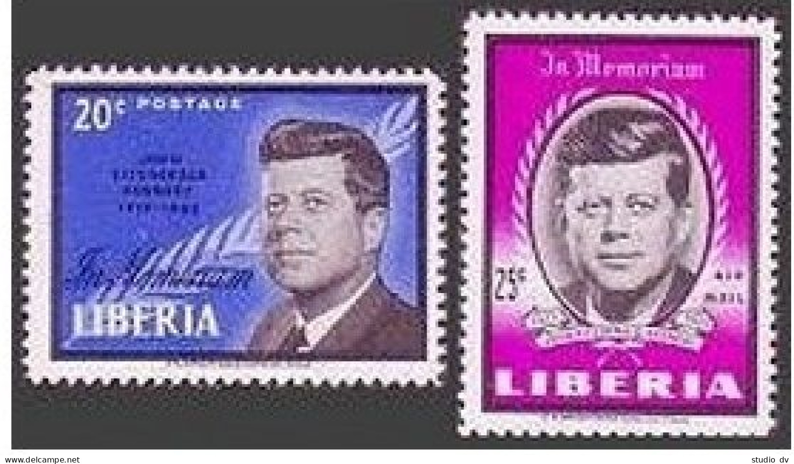 Liberia 414-C160, C161, MNH. Mi 616-617, 618 Bl.29. President John Kennedy, 1964 - Liberia