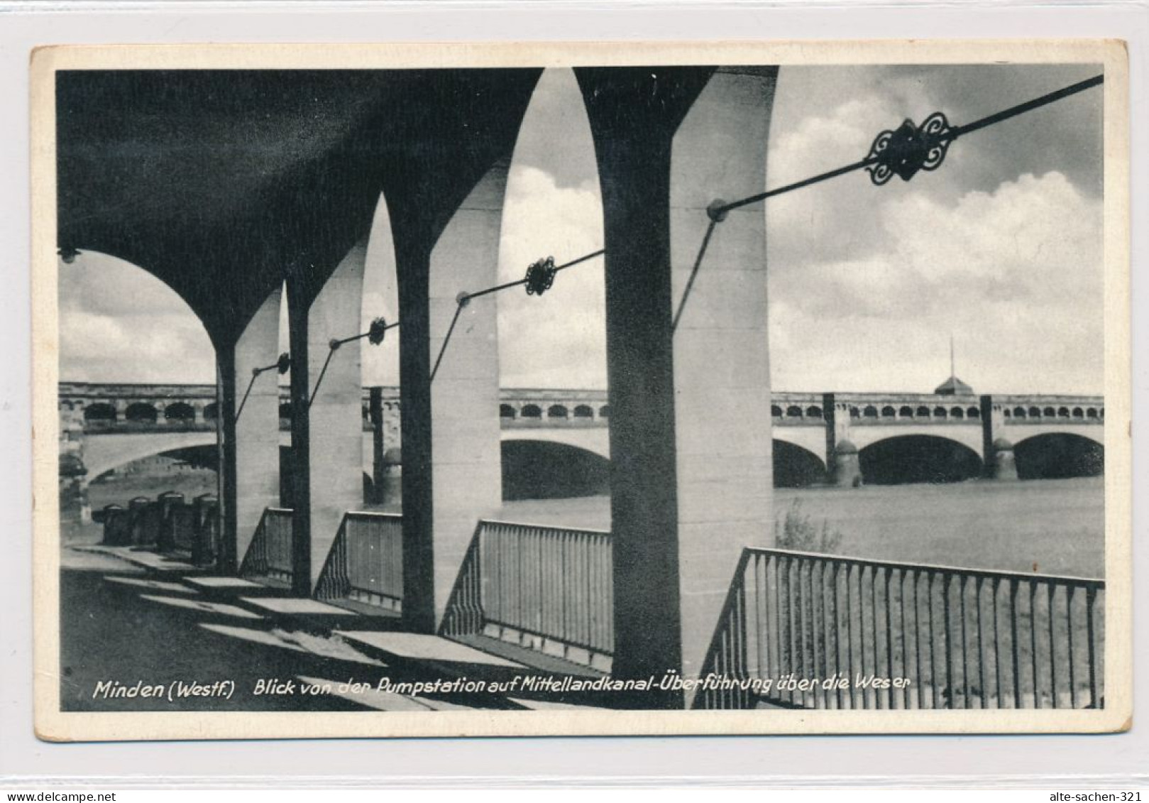 AK Um 1935 Pumpwerk-Arkaden Nach Kanalbrücke Minden - Minden