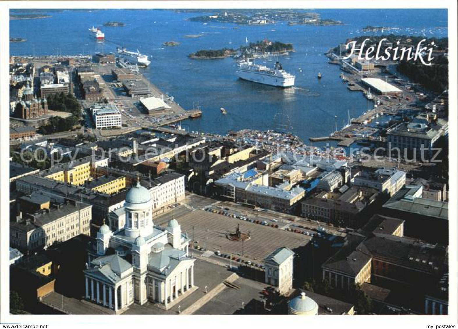 72535168 Helsinki Etelaesatama Tuomiokirkko Hafen Kathedrale Fliegeraufnahme Hel - Finland