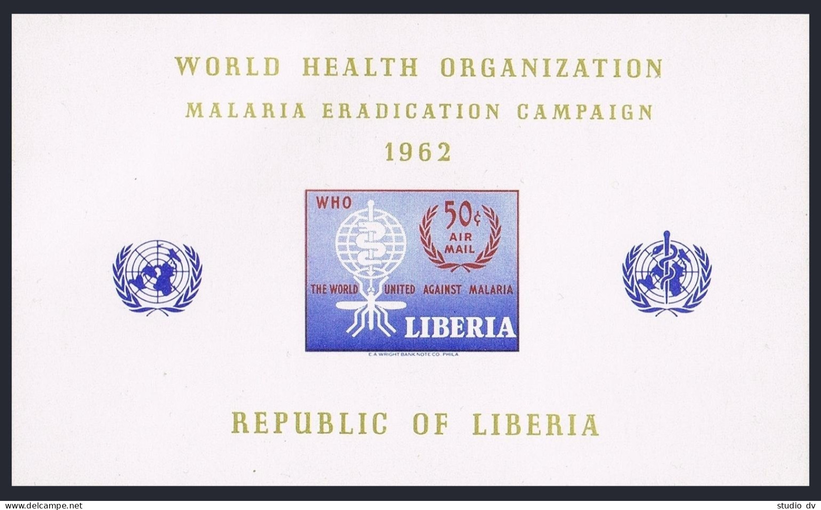 Liberia 402, C139-C140, MNH. Mi 581-582, Bl.24. WHO Drive To Eradicate Malaria. - Liberia