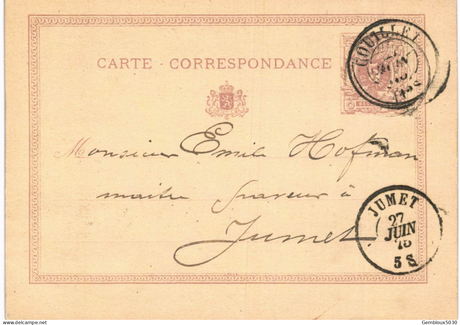 Carte-correspondance N° 28 écrite De Couillet Vers Jumet - Letter-Cards