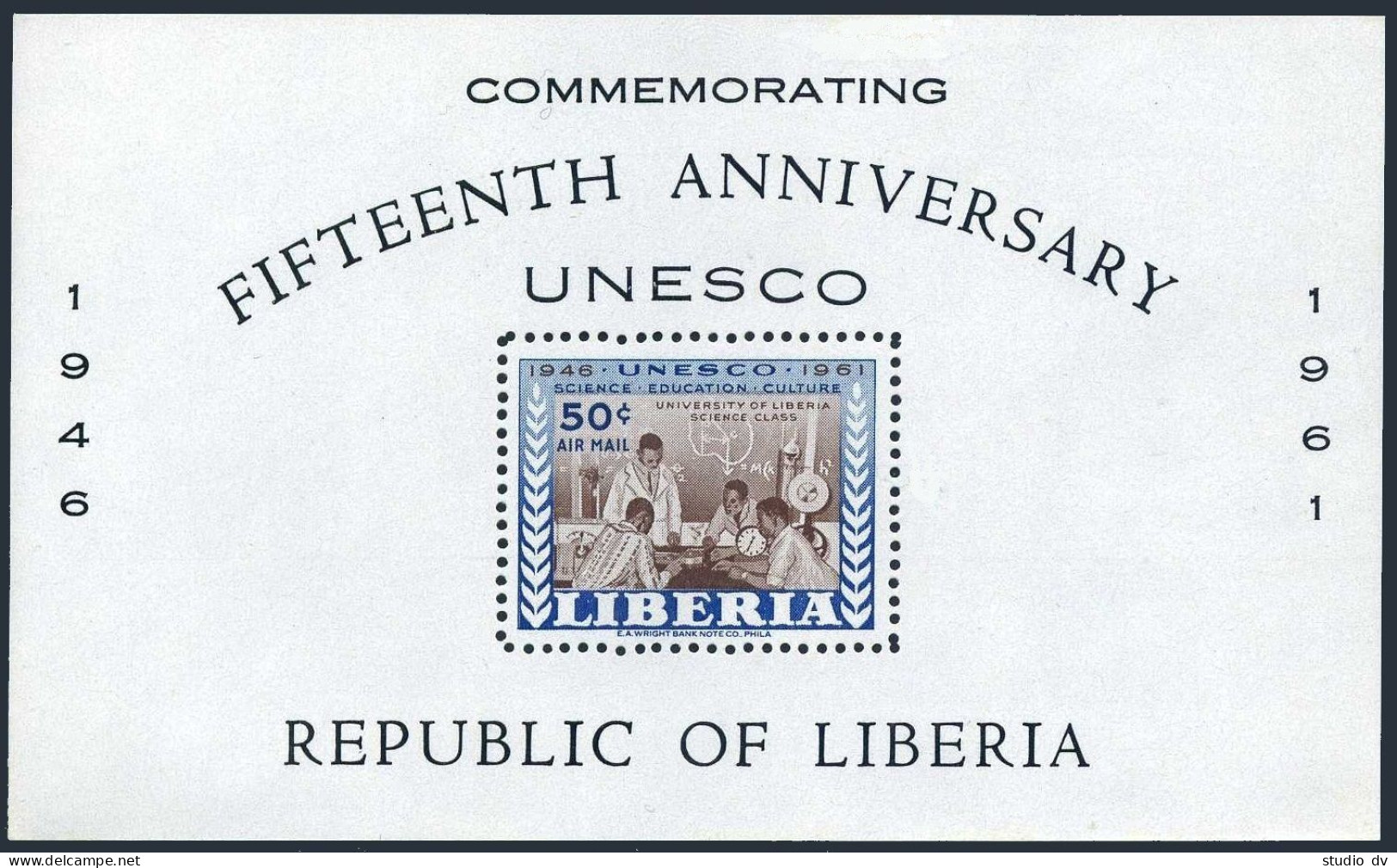 Liberia 396,C132-C133,MNH.Michel 564-565,Bl.20. UNESCO-15,1961.Anatomy. - Liberia