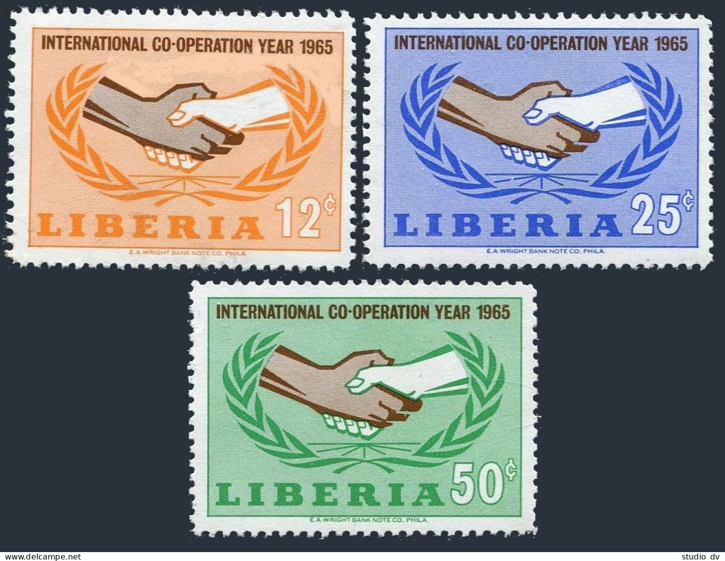 Liberia 426-428, C167, MNH. Michel 635-637, Bl.34. Cooperation Year ICV-1965. - Liberia
