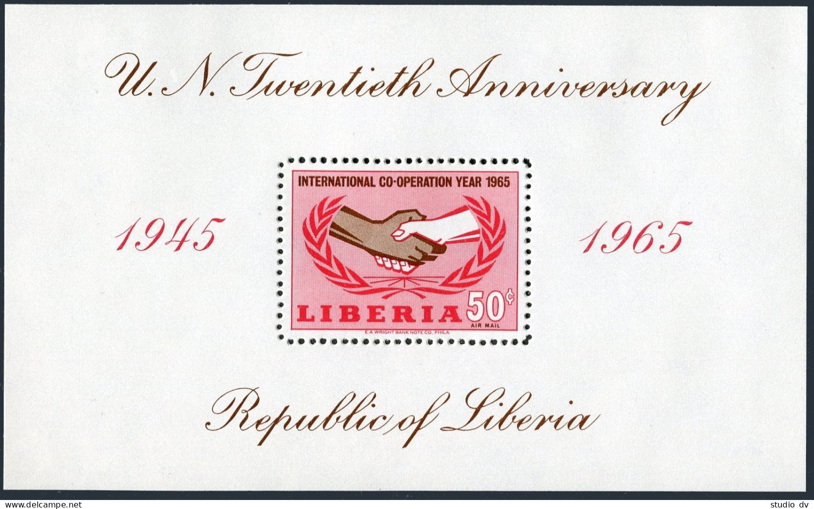 Liberia 426-428, C167, MNH. Michel 635-637, Bl.34. Cooperation Year ICV-1965. - Liberia