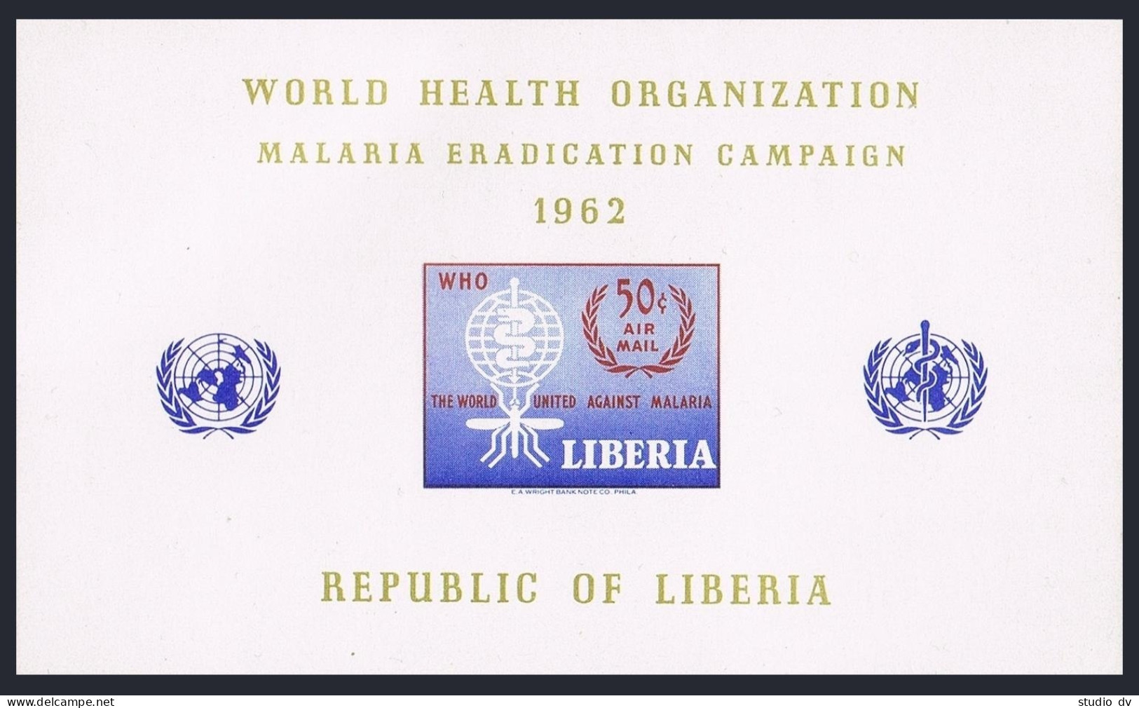 Liberia C140, MNH. Michel 583 Bl.24. Malaria Eradication Campaign, 1962. WHO. - Liberia