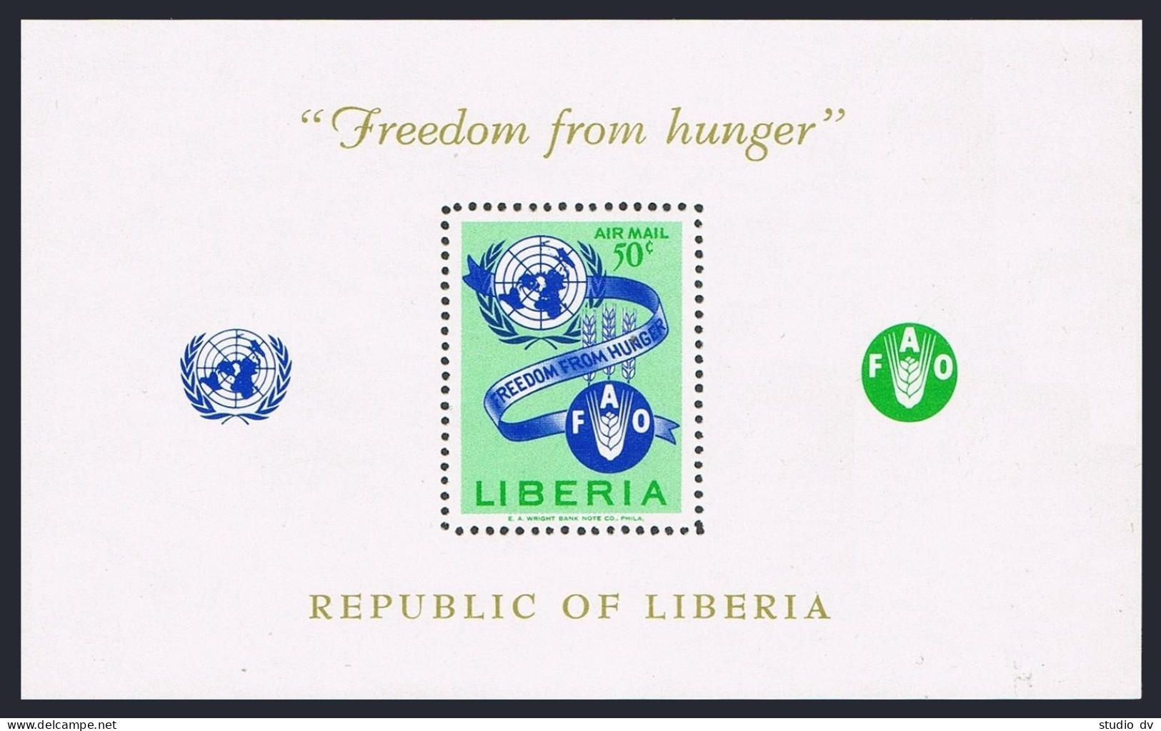 Liberia C150, MNH. Michel 601 Bl.26. FAO 1963. Freedom From Hunger Campaign. - Liberia