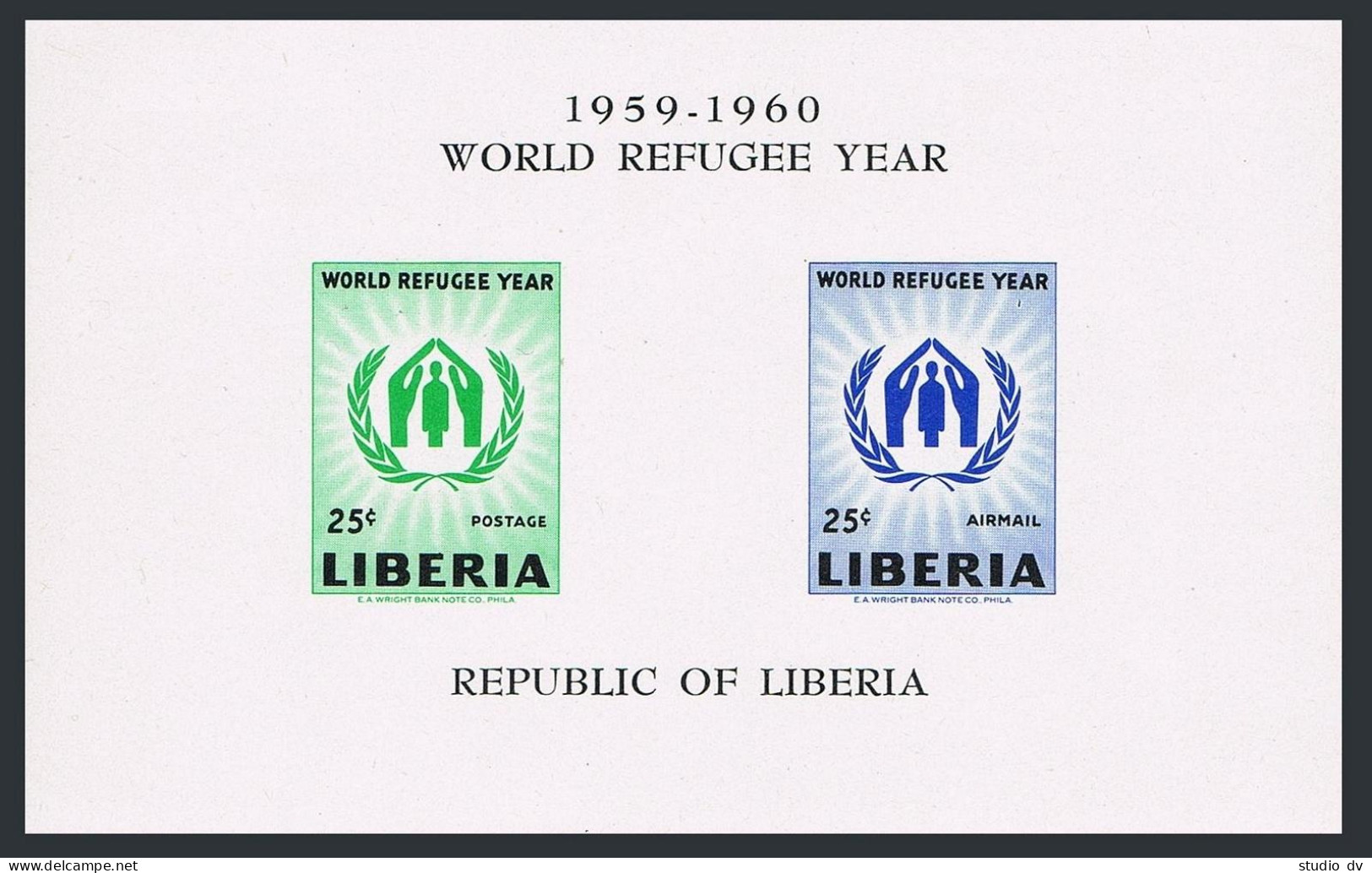 Liberia C124a Sheet,MNH.Michel Bl.15. World Refugee Year WRY-1960.Emblem. - Liberia