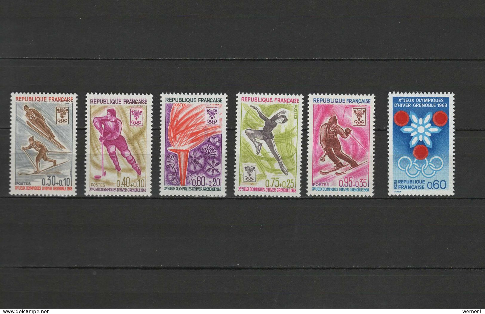 France 1967/1968 Olympic Games Grenoble 6 Stamps MNH - Winter 1968: Grenoble