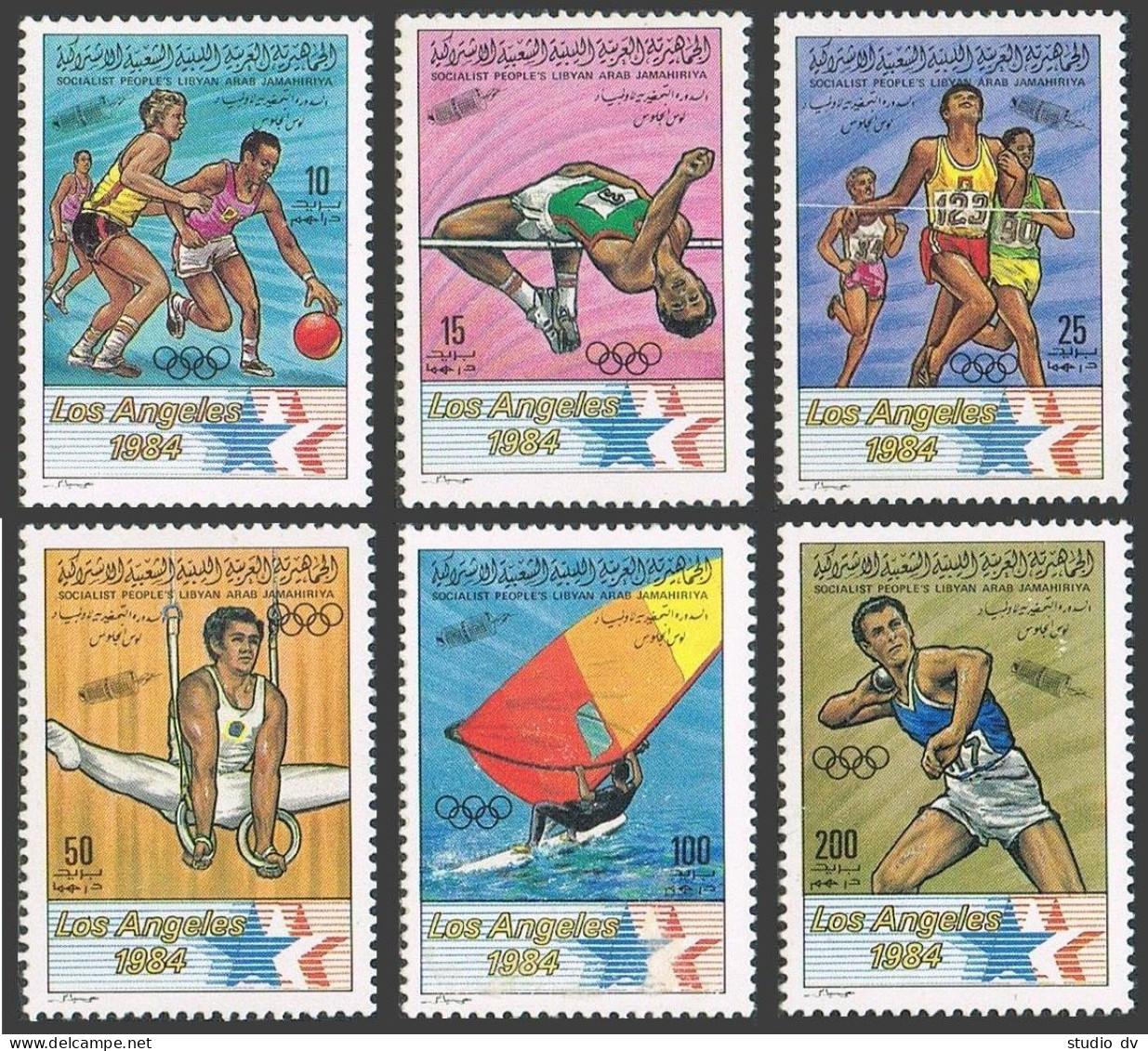 Libya 1111-1116, 1117-1118, MNH. Olympics Los Angeles-1984. Basketball, Soccer, - Libya