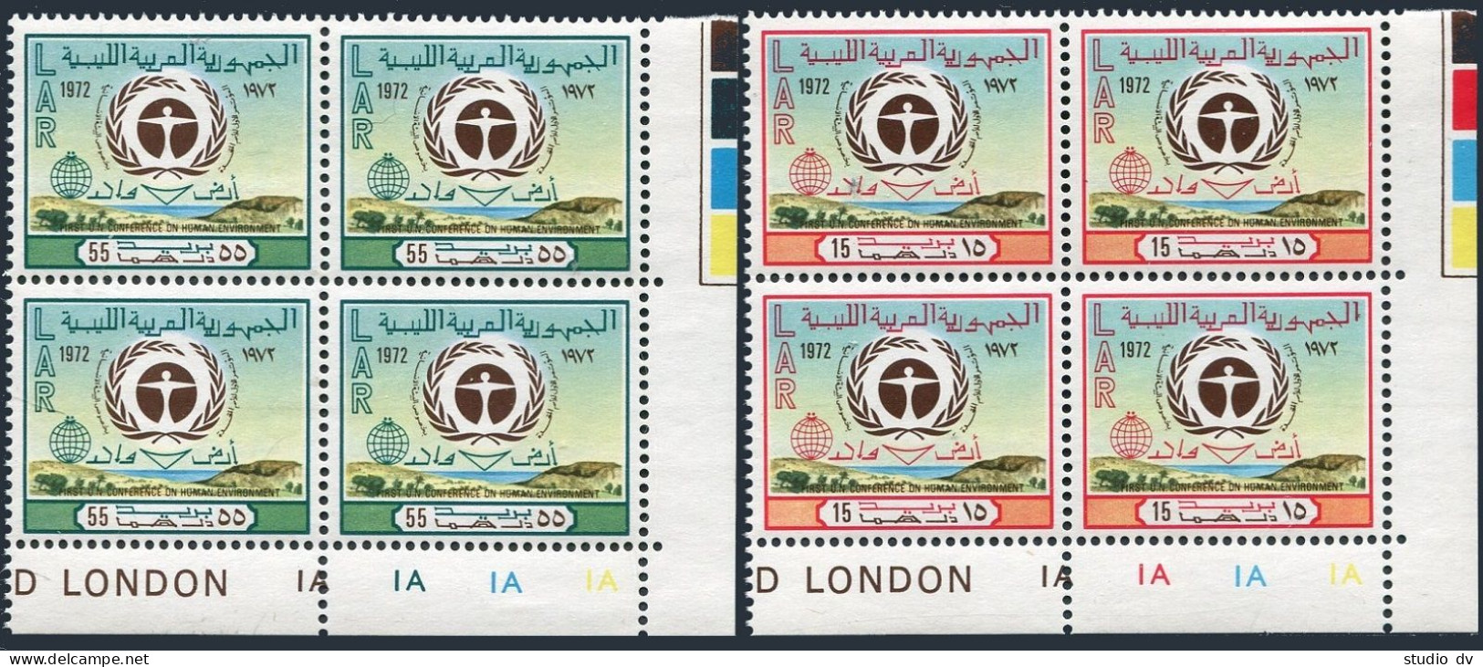 Libya 481-482 Blocks/4, MNH. Mi 397-398. Conference Of Human Environment, 1972. - Libya