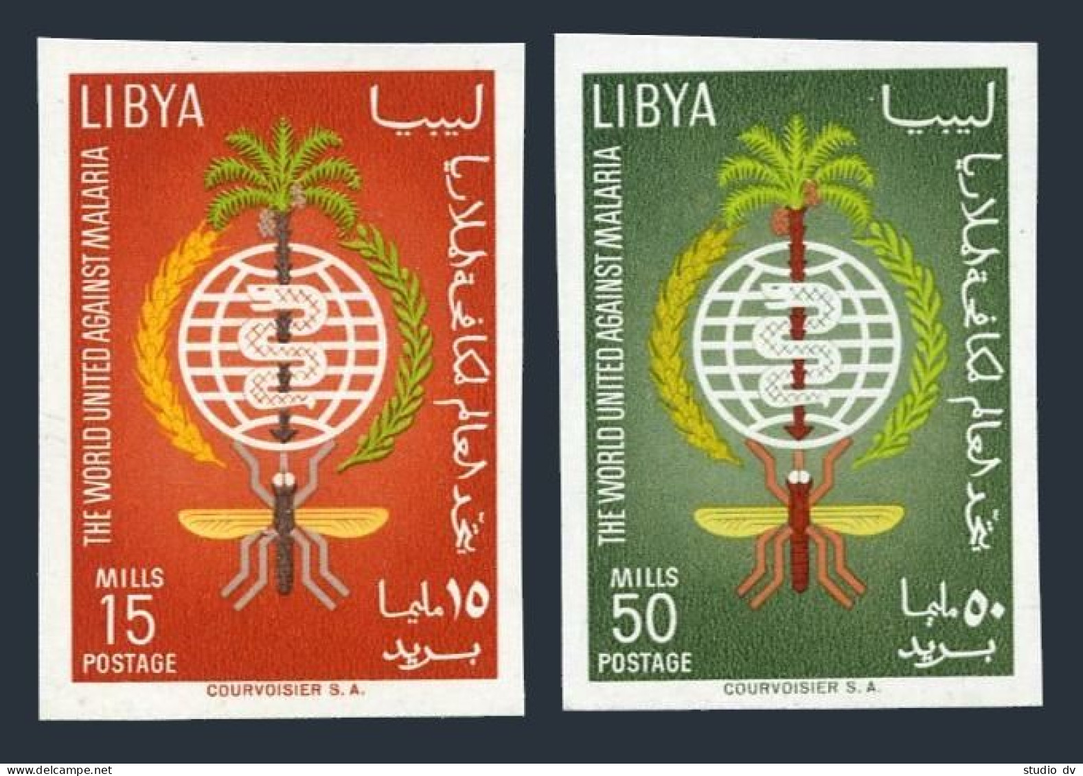 Libya 218-219 & Imperf, MNH. Mi 118-119. WHO Drive To Eradicate Malaria, 1962. - Libia