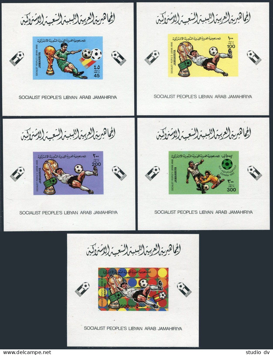 Libya 1016-1020 Deluxe,MNH.Michel A990-A994. World Soccer Cup Spain-1982. - Libye