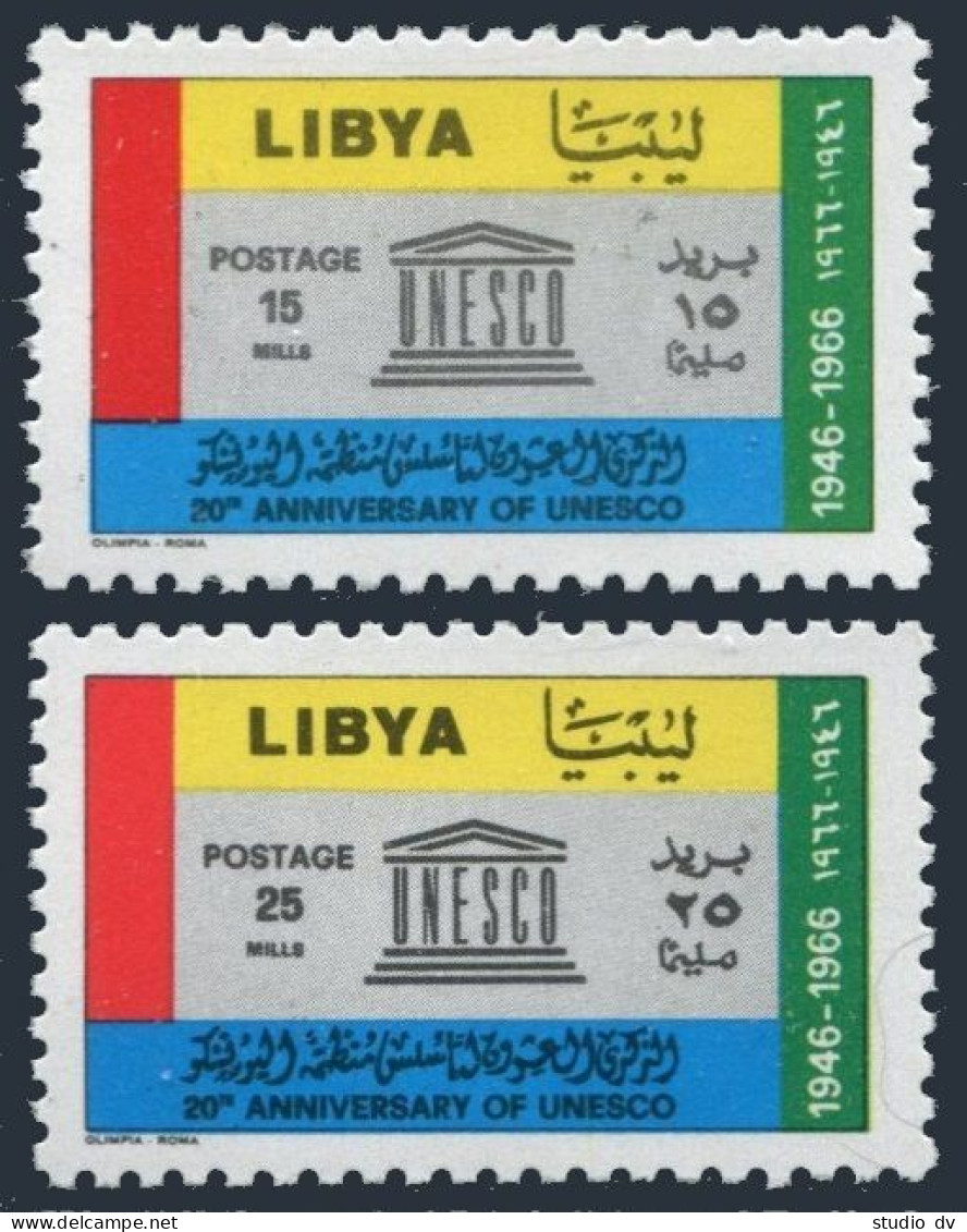 Libya 310-311, MNH. Michel 228-229. UNESCO, 20th Ann. 1967. - Libye