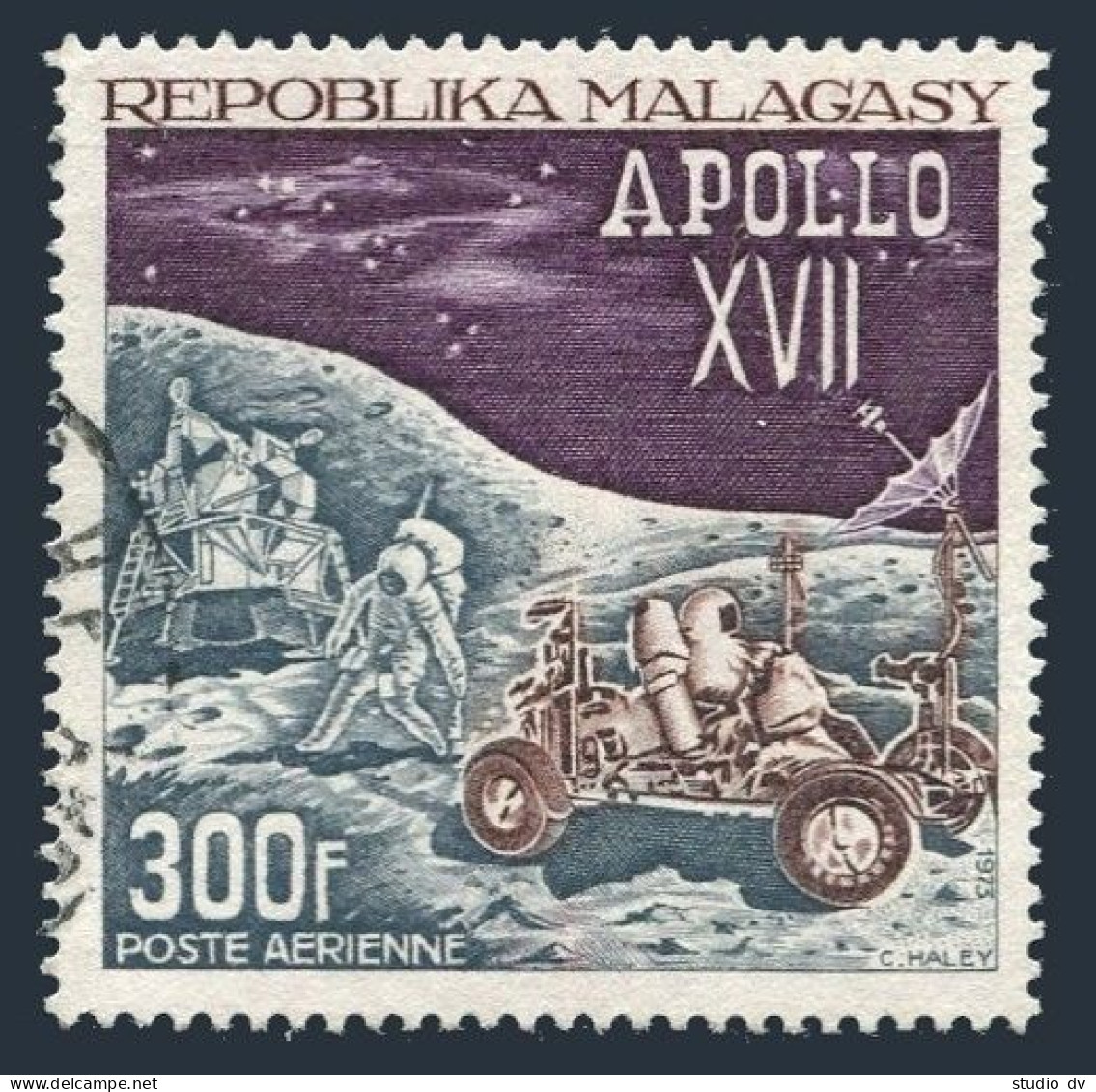 Malagasy C111,used.Michel 671. Apollo 17 Moon Mission,1973. - Madagascar (1960-...)