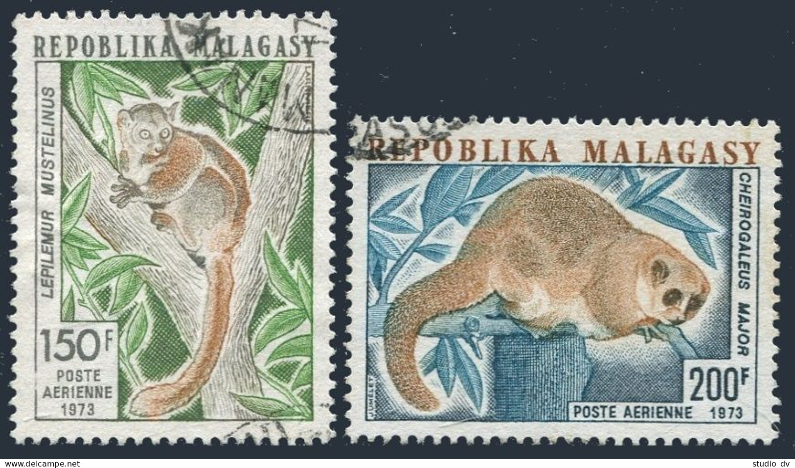 Malagasy C117-C118,CTO.Michel 700-701. Lemurs 1973. - Madagascar (1960-...)