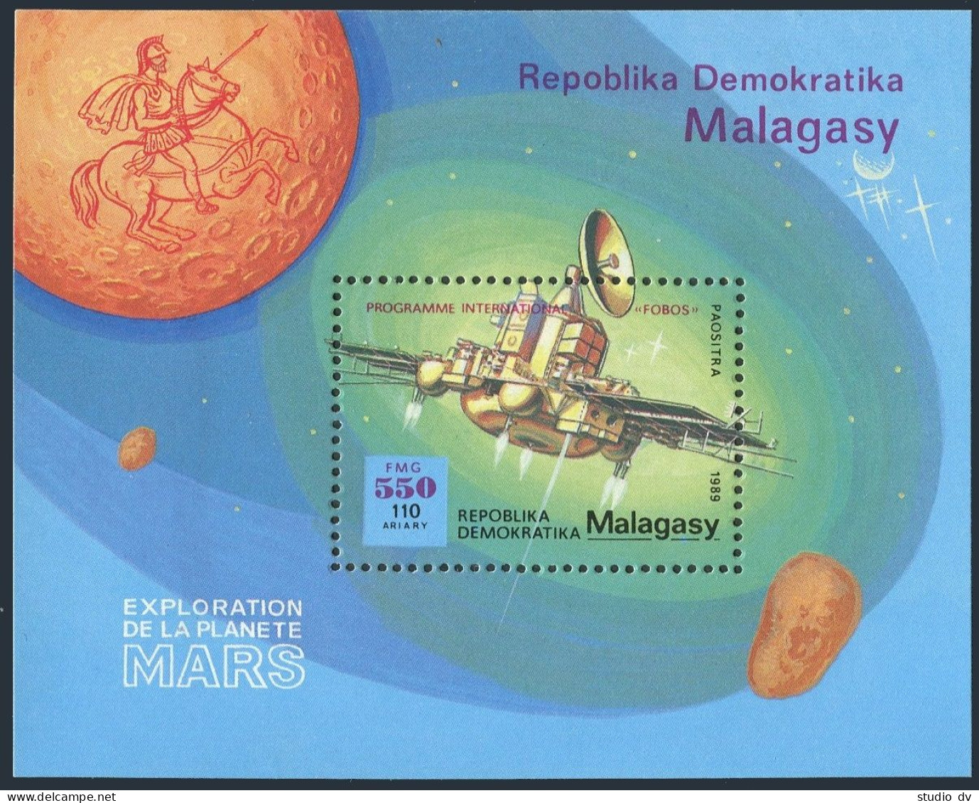 Malagasy 928-932, 933, MNH. Michel 1210-1214, Bl.116. Space Research, 1989. - Madagascar (1960-...)