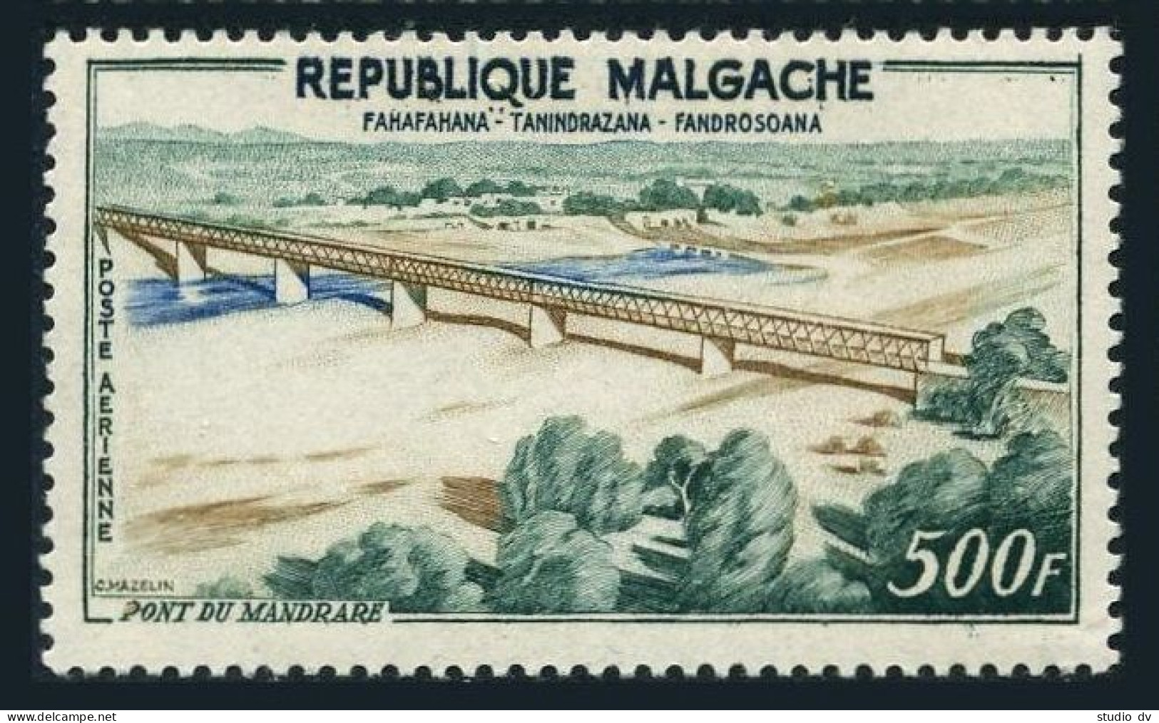Malagasy C66,lightly Hinged.Michel 460. Mandrare Bridge,1960. - Madagascar (1960-...)