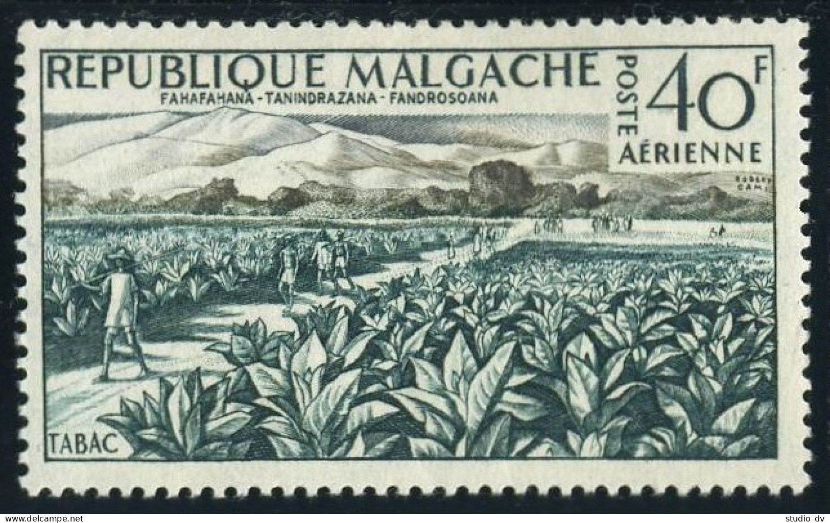 Malagasy C62,lightly Hinged.Michel 456. Tobacco Field,1960. - Madagaskar (1960-...)