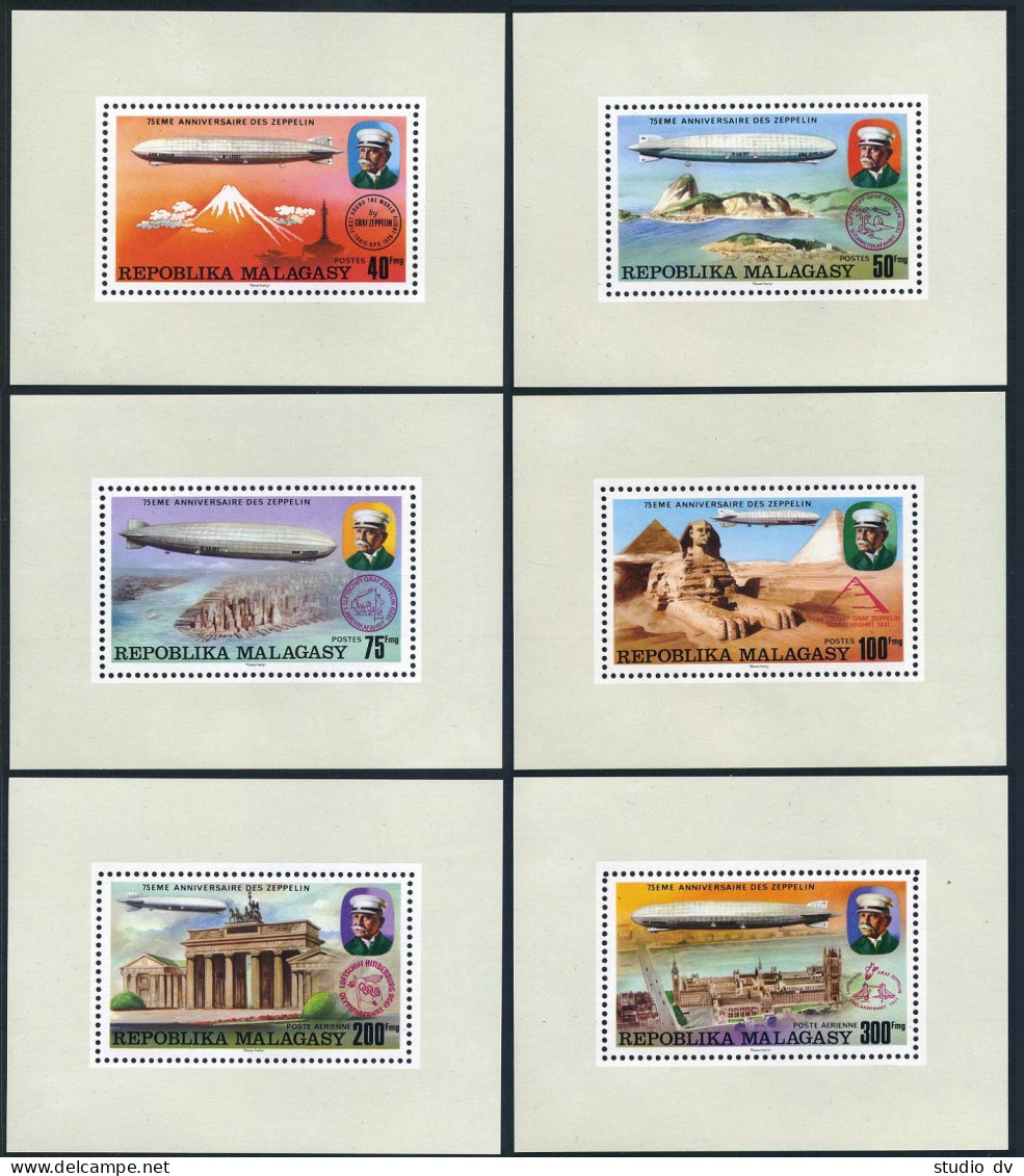 Malagasy 545-548,C158-C159 Deluxe,C160 Imperf,MNH. Zeppelin,75th Ann.1976. - Madagascar (1960-...)