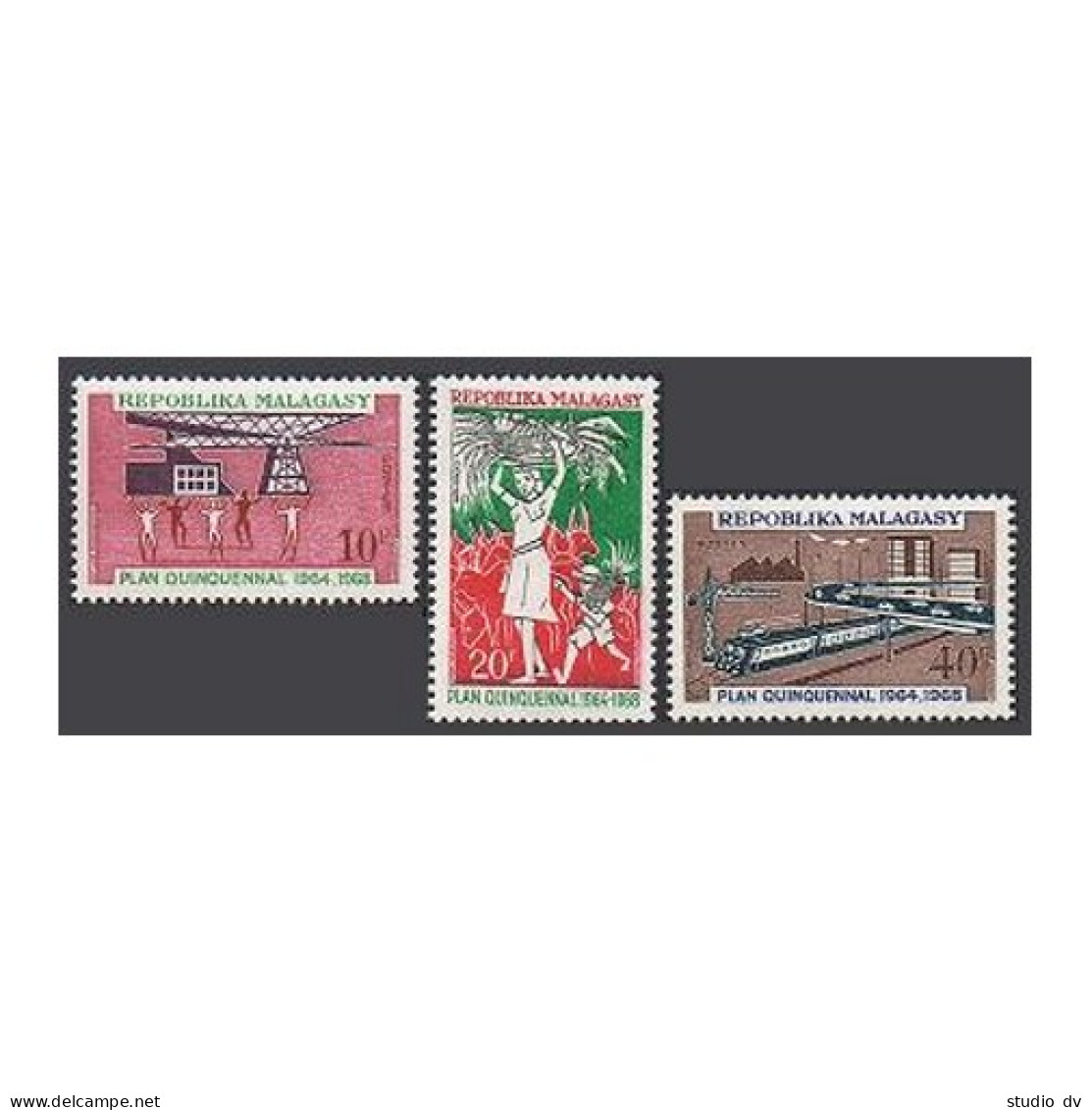 Malagasy 410-412, MNH. Mi 583-585. Completion Of 5-Year Plan, 1968. Industry,  - Madagascar (1960-...)