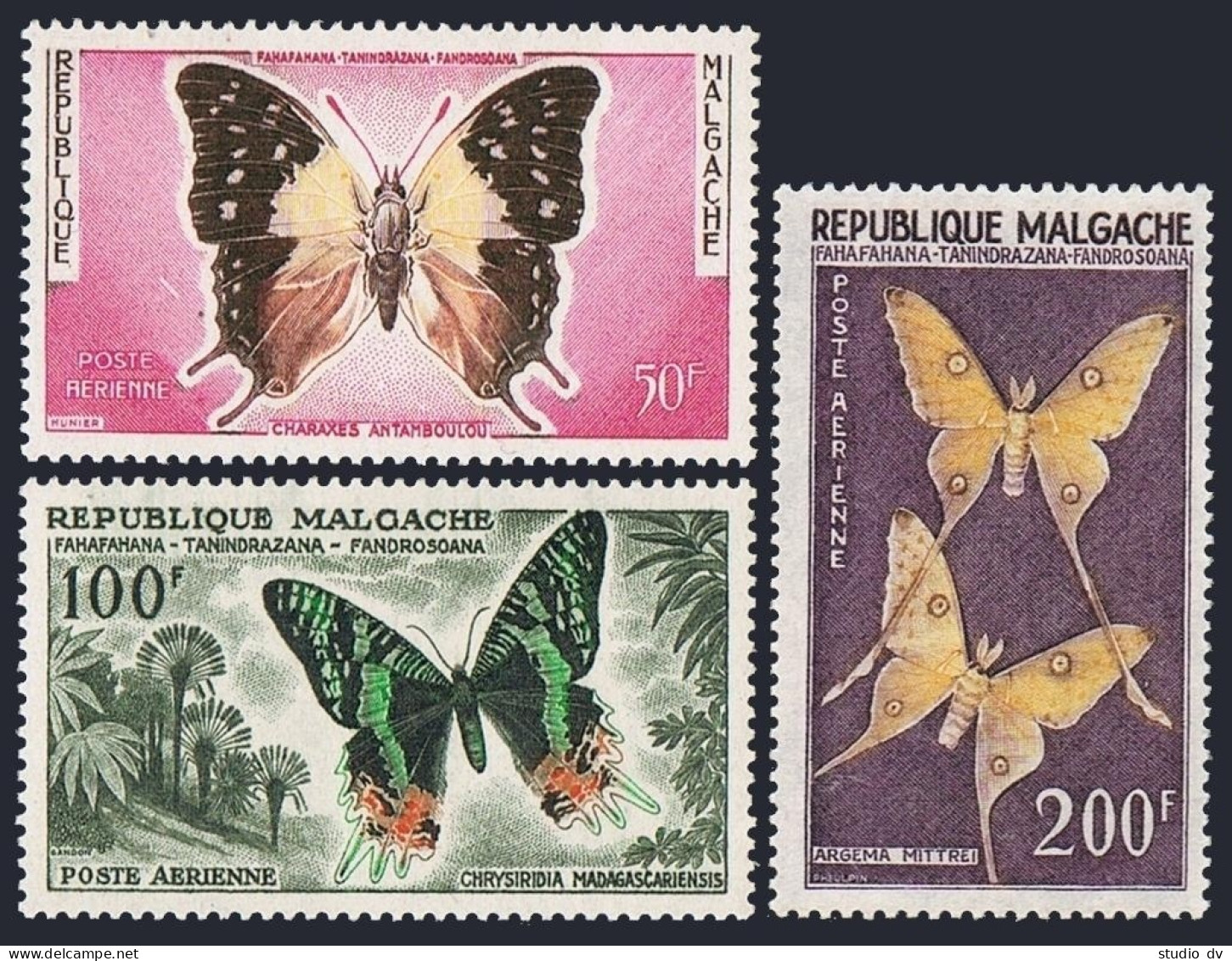 Malagasy C63-C65,MNH.Michel 457-459. Butterflies,1960.Charaxes Antonboulou, - Madagascar (1960-...)