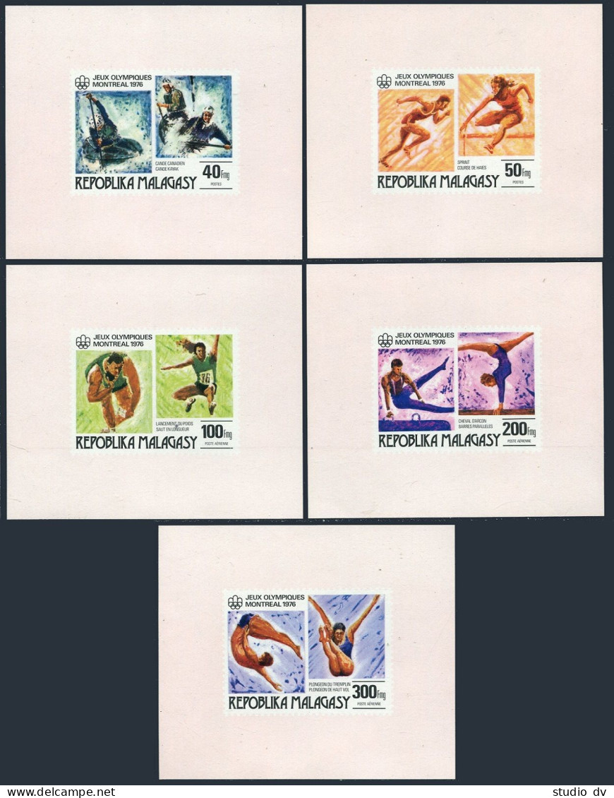 Malagasy 543-C155 Deluxe,MNH.Michel 775-779. Olympics Montreal-1976.Canoe,Sprint - Madagascar (1960-...)