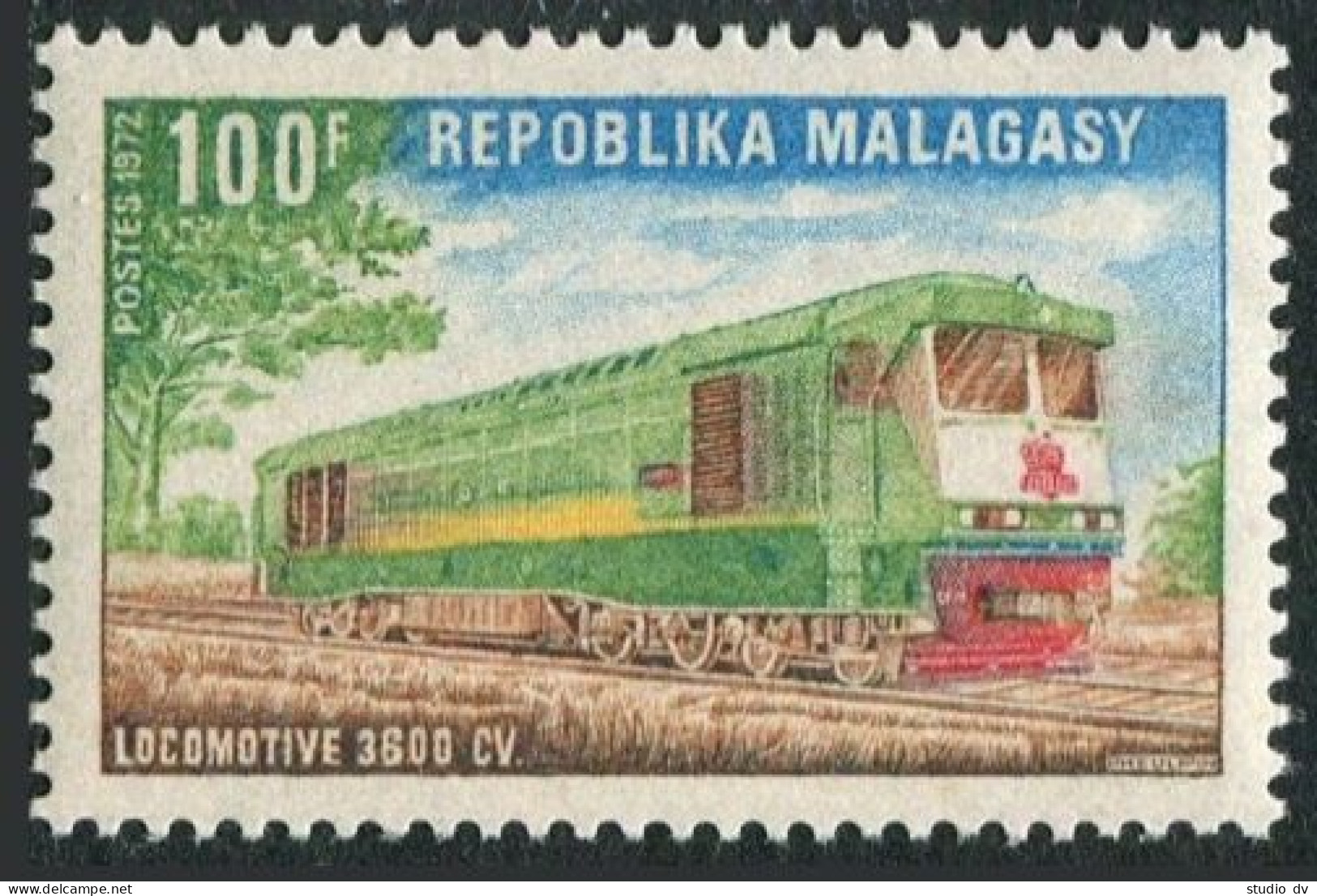 Malagasy 472,MNH.Michel 656. Diesel Locomotive,1972. - Madagaskar (1960-...)