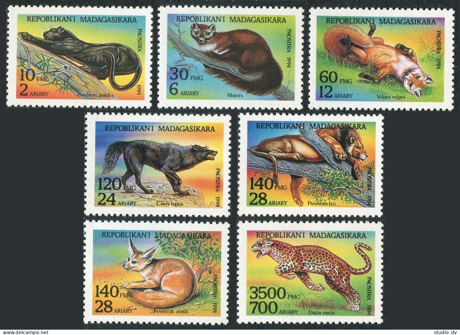 Malagasy 1182-1189, MNH. Mi 1701-1707,Bl.261. Wild Animals 1995: Panthera Pandus - Madagascar (1960-...)