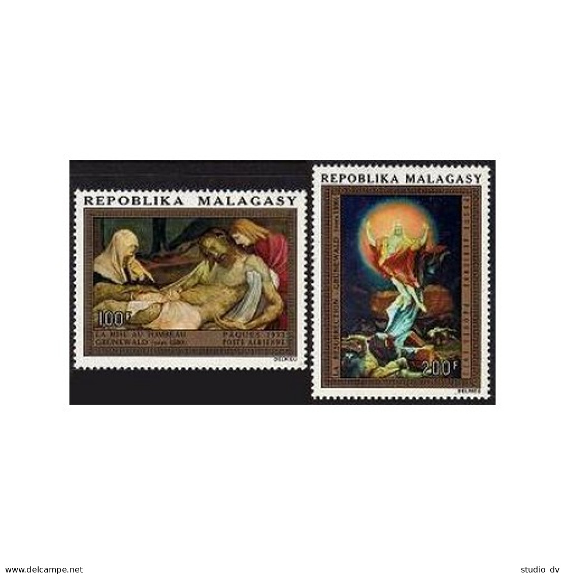 Malagasy C112-C113, MNH. Mi 673-674. Easter 1973. Paintings By Mattias Grunewald - Madagascar (1960-...)