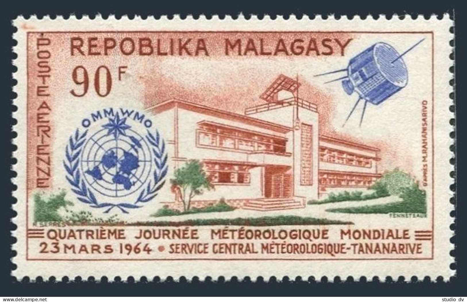 Malagasy C78, MNH. Michel 519. UN World Meteorological Day, 1964. Satellite. - Madagascar (1960-...)